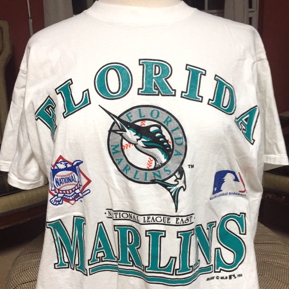 Vintage Other - vintage 90s florida marlins tee